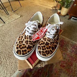 Vans leopard print size 9.5 wmns